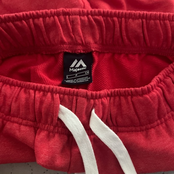 MLB Anaheim Angels LA red French Terry shorts baseball casual stretch elastic - Picture 4 of 4